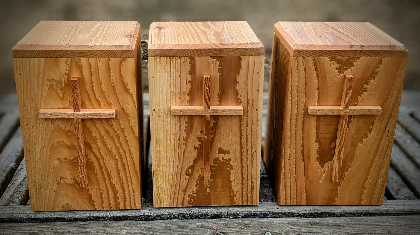 3 Traditional Urns With Cross
