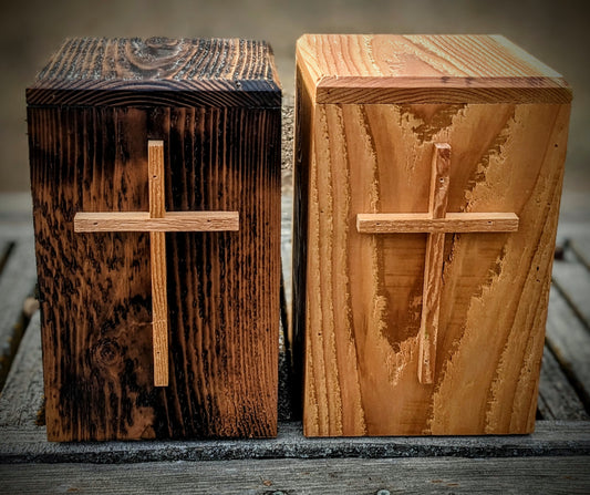 2 Traditional Urns with Cross