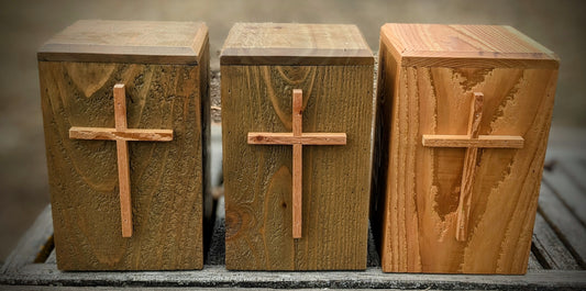 3 Traditional Urns With Cross